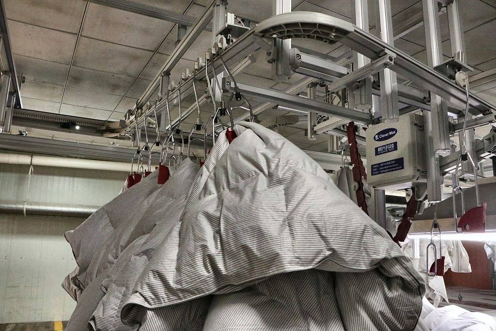 Hanger System for Duvets & Quilts — CleverMax hanger system in production